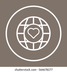  Heart  icon, isolated. Flat  design. 