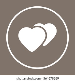  Heart   icon, isolated. Flat  design. 