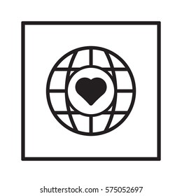  Heart  icon, isolated. Flat  design. 