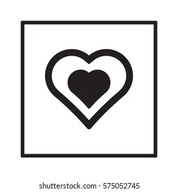  Heart   icon, isolated. Flat  design. 