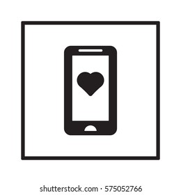  Heart  icon, isolated. Flat  design. 