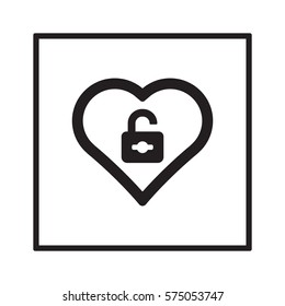  Heart   icon, isolated. Flat  design. 