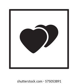  Heart   icon, isolated. Flat  design. 