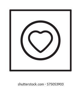  Heart   icon, isolated. Flat  design. 