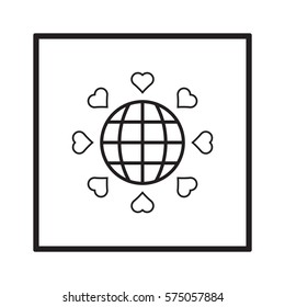  Heart  icon, isolated. Flat  design. 