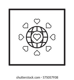  Heart  icon, isolated. Flat  design. 