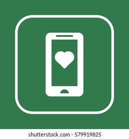  Heart  icon, isolated. Flat  design. 