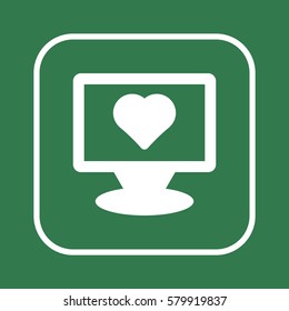 Heart  icon, isolated. Flat  design. 