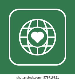  Heart  icon, isolated. Flat  design. 