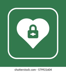  Heart   icon, isolated. Flat  design. 