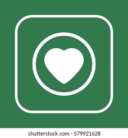  Heart   icon, isolated. Flat  design. 