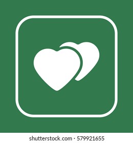  Heart   icon, isolated. Flat  design. 
