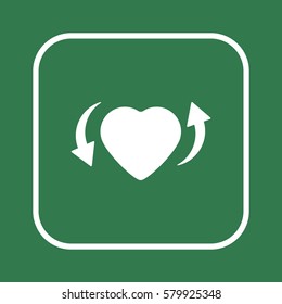  Heart   icon, isolated. Flat  design. 