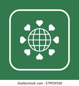  Heart  icon, isolated. Flat  design. 
