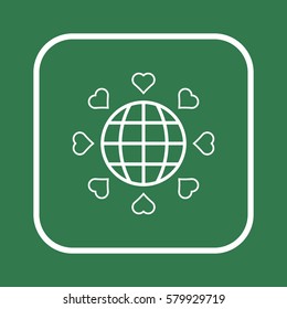  Heart  icon, isolated. Flat  design. 