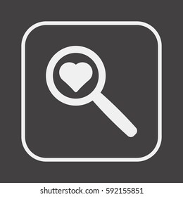  Heart  icon, isolated. Flat  design. 
