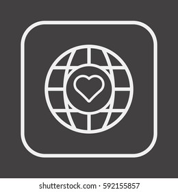  Heart  icon, isolated. Flat  design. 