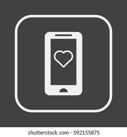  Heart  icon, isolated. Flat  design. 