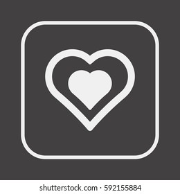  Heart   icon, isolated. Flat  design. 