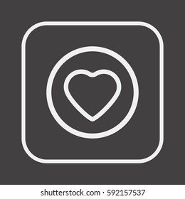  Heart   icon, isolated. Flat  design. 