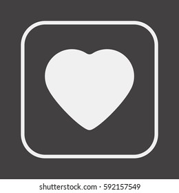  Heart   icon, isolated. Flat  design. 