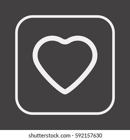  Heart   icon, isolated. Flat  design. 