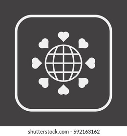  Heart  icon, isolated. Flat  design. 