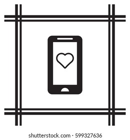  Heart  icon, isolated. Flat  design. 