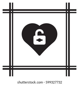  Heart   icon, isolated. Flat  design. 