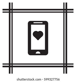  Heart  icon, isolated. Flat  design. 
