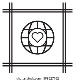  Heart  icon, isolated. Flat  design. 