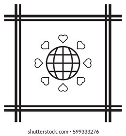  Heart  icon, isolated. Flat  design. 