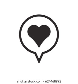  Heart   icon, isolated. Flat  design. 