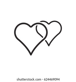  Heart   icon, isolated. Flat  design. 