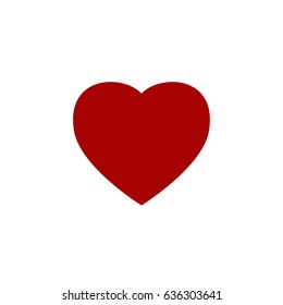 Heart icon. Isolated. Flat design. Red. Vector.