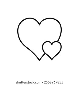 Heart icon Isolated flat vector in outline