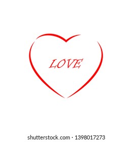 Heart icon isolated on background. Love, happy valentines day concept. Vector flat design