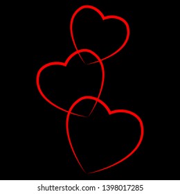 Heart icon isolated on background. Love, happy valentines day concept. Vector flat design