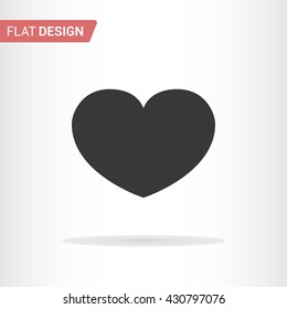 Heart icon isolated on background. Flat icon