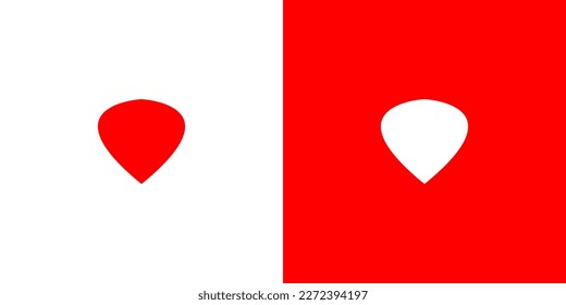 Heart Icon isolated on Double Background. Symbol of Love. Simple icon design