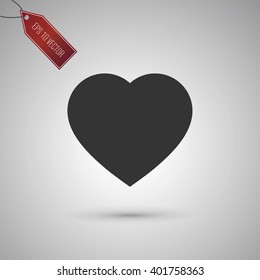 Heart icon isolated on gray background. EPS 10 vector