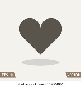 Heart icon isolated on light background. Flat design style. Vector illustration for web and commercial use.