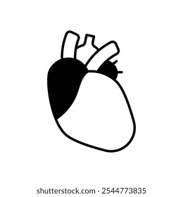 Heart icon isolated on a white background. Vector illustration.