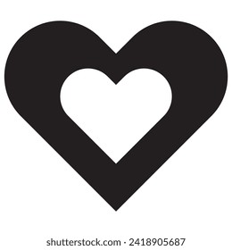 Heart icon. Isolated over white background. Love symbol.
