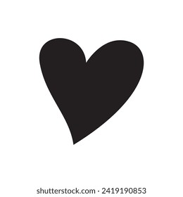 Heart icon. Isolated over white background. Love symbol.