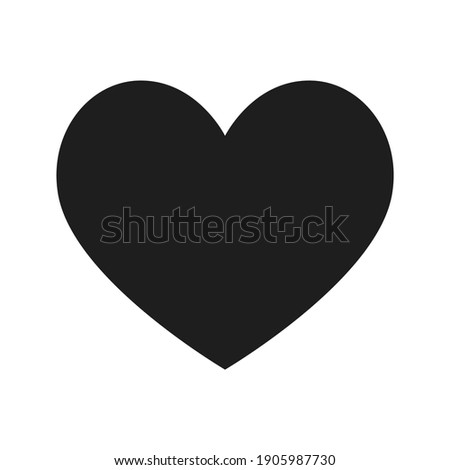 Heart icon. Isolated over white background. Love symbol.