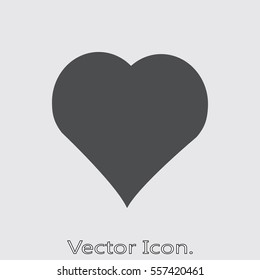 Heart icon isolated sign symbol and flat style for app, web and digital design. Vector illustration.