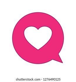 Heart icon isolated in speech bubbles