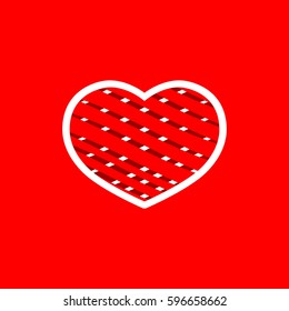 Heart icon, isolated sticker, flat design template, vector illustration