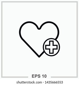 Heart icon isolated vector illustration